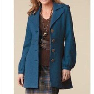CAbi Aristocrat Coat Felted Merino Wool Blue Light Weight Women’s Sz Small